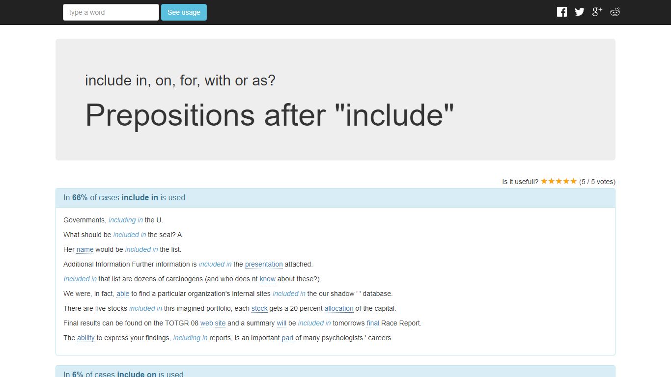Prepositions after "include": include in, on, for, with or as?
